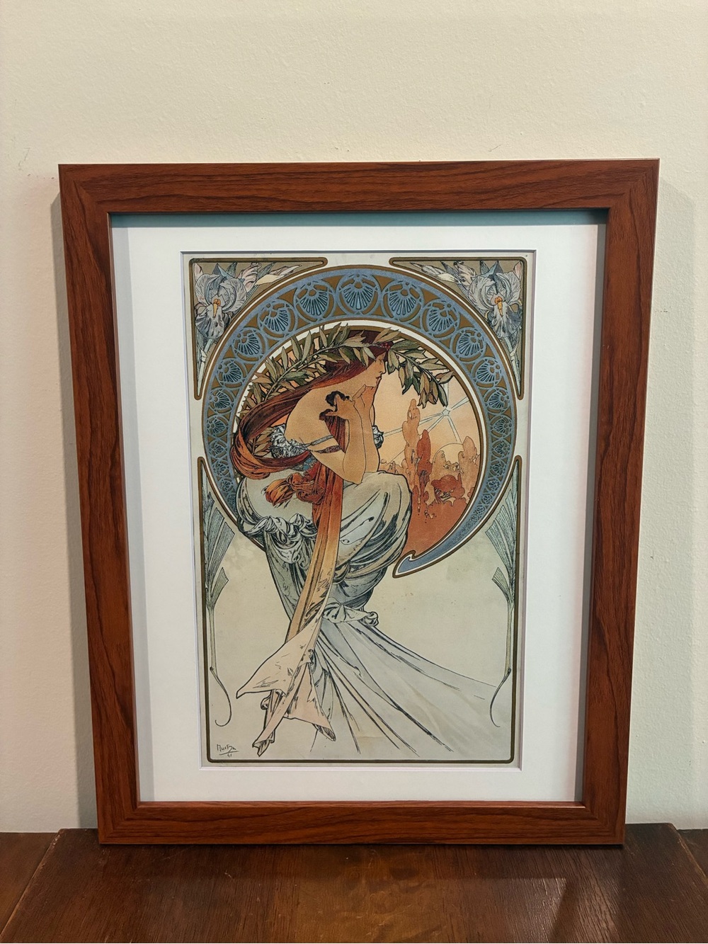 Mucha Muse of Poetry (The Arts Series) 12x15 Framed Art Nouveau Print Wall Art